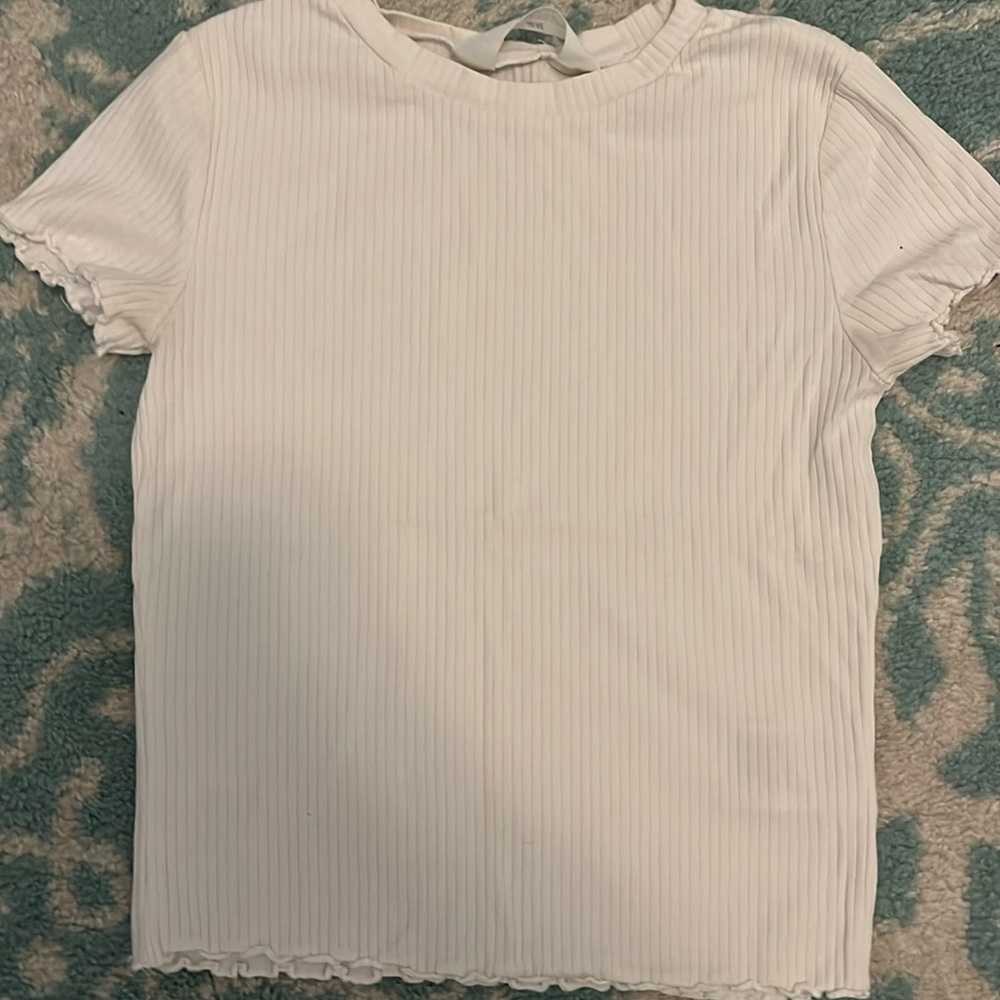 White ribbed top | H&M | Size 12-14